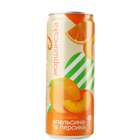 Напій газований Лимонада зі смаком апельсина та персика, Моршинська, ж/б, 330мл