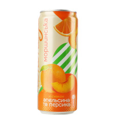 Напій газований Лимонада зі смаком апельсина та персика, Моршинська, ж/б, 330мл mini slide 1