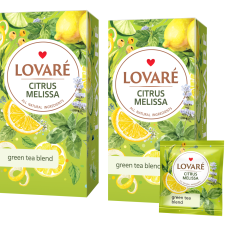 Упаковка бленди трав'яного та зеленого чаю Lovare Цитрусова меліса з ароматом лимона 2 пачки по 24 пакетики mini slide 1