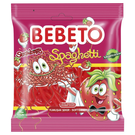 Цукерки жувальні Bebeto Спагеті Полуниця 80г slide 1