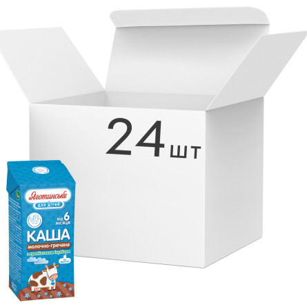 Упаковка каші молочно-гречаної Яготинське для дітей 2% 200 г х 24 шт.