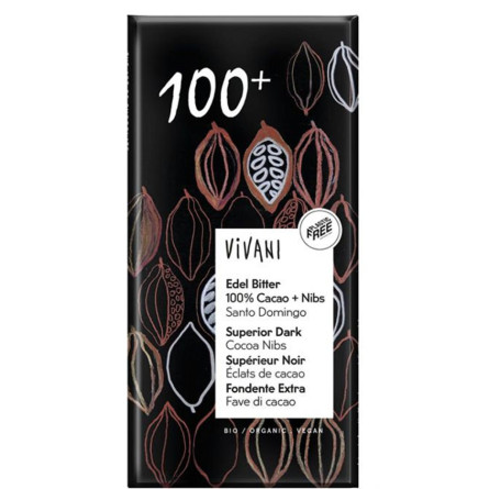Шоколад чорний органічний 100%, Vivani, 80г