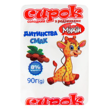 Сирок Мілкін солодкий з родзинками 8% 90г mini slide 1