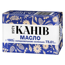 Масло Канів Селянське солодковершкове 73% 180г mini slide 1