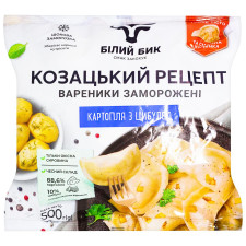 Вареники Білий Бик Козацький рецепт Картопля з цибулею 500г mini slide 1