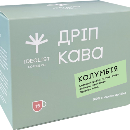 Кава мелена Дрип-пакет Idealist Coffee Co Колумбія 15 шт. х 12 г ( 4820241120499)