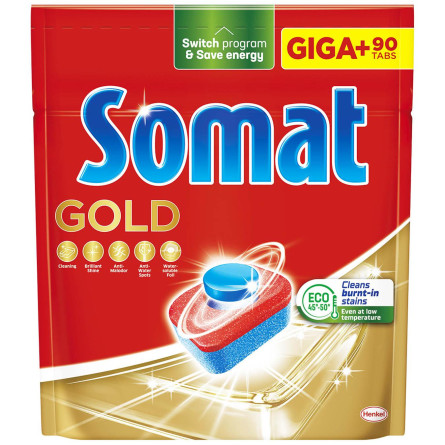 Таблетки для миття посуду у посудомийній машині Somat Gold 90 таблеток