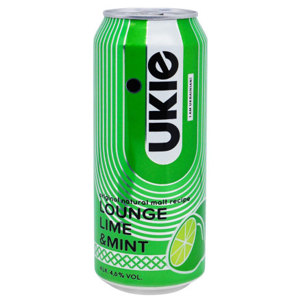 Пиво Ukie Lounge світле зі смаком лайму та лимону 4,6% 0,5л