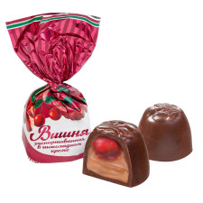 Цукерки Бісквіт-Шоколад Вишня заспиртована в шоколадному кремі вагові mini slide 1
