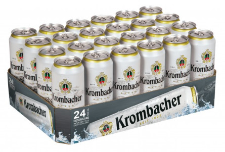 Упаковка пива Krombacher светлое фильтрованное 4.8% 0.5 л x 24 банки