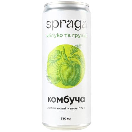 Напиток Spraga Комбуча Яблоко и груша слабогазированный 0,33л slide 1