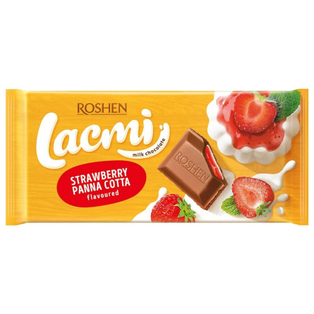 Шоколад Roshen Lacmi Strawberry Panna Cotta молочний 90г