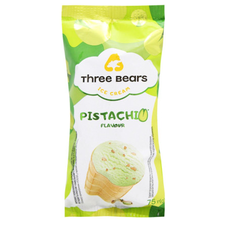 Морозиво Фісташка Три Ведмеді вафельний стакан 75г slide 1