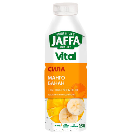 Напиток с соком Jaffa Vital Сила Манго-Банан с экстрактом женьшеня и растительными протеинами 0,5л