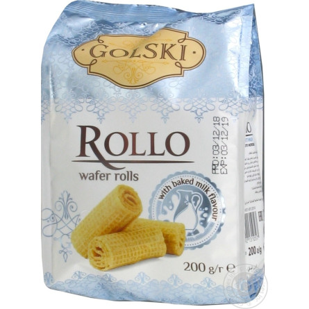 Вафельні рулетики Golski Rollo зі смаком пряженого молока 200г