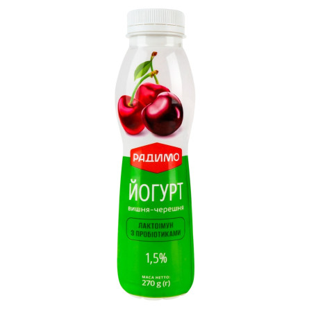Йогурт РадиМо Лактоиммун вишня-черешня с пробиотиками 1,5% 270г