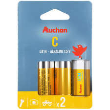 Батарейки Auchan Standart LR14 C 2шт mini slide 1