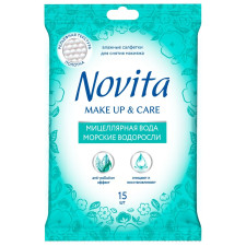 Салфетки влажные Novita Make Up&Care 15шт mini slide 1