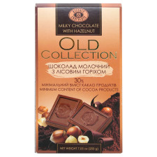 Шоколад Бісквіт-Шоколад Old Collection молочний з лісовим горіхом 32% 200г mini slide 1