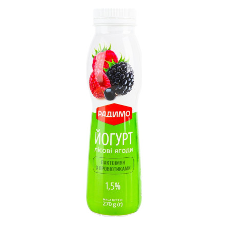 Йогурт Радимо Лесные ягоды Лактоиммун с пробиотиками 1,5% 270г