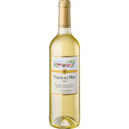 Вино Vinya del Mar сортовое белое полусладкое 0.75 л slide 1