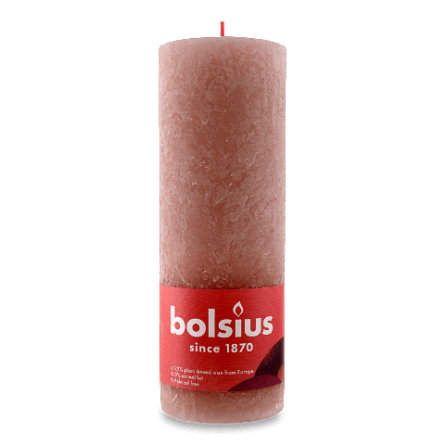 Свічка Bolsius «Руcтик» туманна рожева 190X68 мм