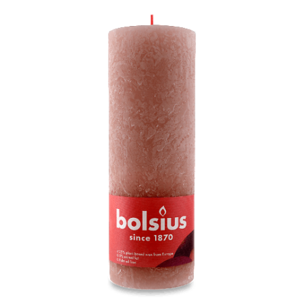 Свічка Bolsius «Руcтик» туманна рожева 190X68 мм