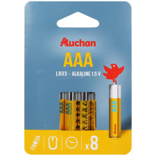 Батарейки Auchan Standart AAA 8шт mini slide 1
