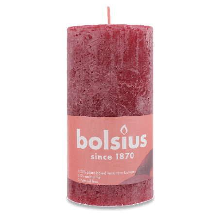 Свічка Bolsius «Руcтик» оксамитова червона 130X68 мм slide 1