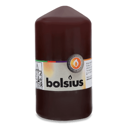 Свічка Bolsius циліндрична темно-бордова 130/70 мм
