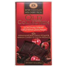 Шоколад гіркий Бісквіт-Шоколад Old Collection з вишневими шматочками 62% 200г mini slide 1
