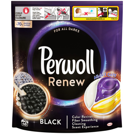 Засіб для прання Perwoll Renew Black темних та чорних речей ву капсулах 46х13.5г