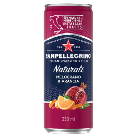 Напій Sanpellegrino Naturali Melograno&Arancia 0,33л