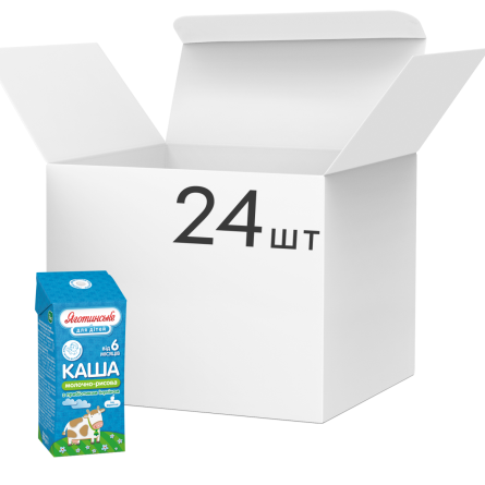 Упаковка каша молочно-рисова Яготинське для дітей 2% 200 г х 24 шт.