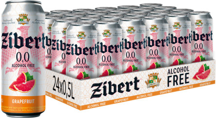 Упаковка безалкогольного пива Zibert Grapefruit светлое нефильтрованное пастеризованное 0.5% 0.5 л х 24 шт slide 1