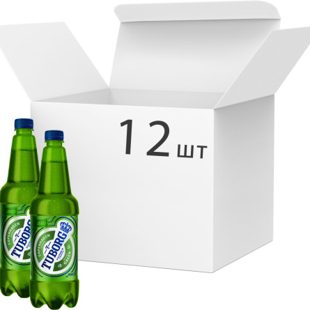 Упаковка пива Tuborg Green світле фільтроване 4.6% 0.9 л х 12 шт