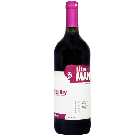 Вино Liter Man красное сухое 12,5% 1л slide 1