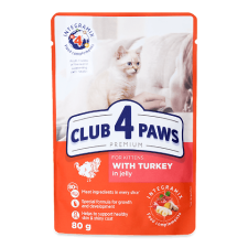 Корм для кошенят Club 4 Paws Premium з індичкою в желе mini slide 1