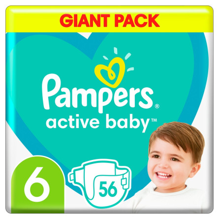 Підгузки Pampers Active Baby розмір 6 Extra Large 13-18кг 56шт