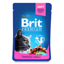 Корм для котів Brit «Преміум» з куркою та індичкою mini slide 1