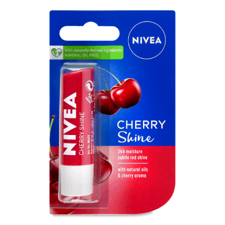 Бальзам для губ Nivea «Фруктове сяяння» вишня