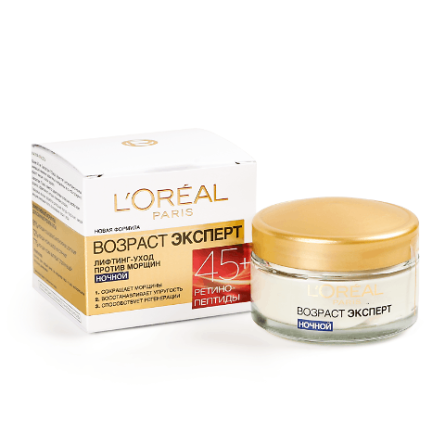 Крем для обличчя L'Oreal ліфтинг проти зморщок 45+ нічний