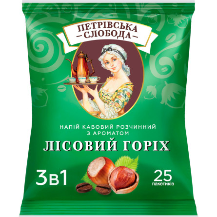 Напиток кофейный растворимый 3 в 1 Петровская Слобода с ароматом Лесной орех 25 саше по 18 г