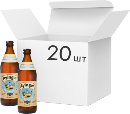 Упаковка пива Ayinger Brauweisse світле фільтроване 5.1% 0.5 л 20 шт