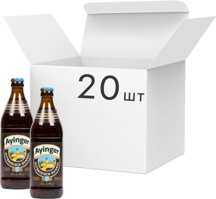 Упаковка пива Ayinger Altbairisch Dunkell темне нефільтроване 4.9% 0.5 л 20 шт