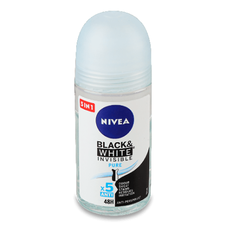 Дезодорант кульковий Nivea Pure «Невидимий захист для чорного і білого» slide 1