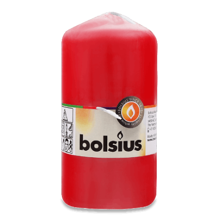 Свічка Bolsius циліндрична червона 130X70 мм