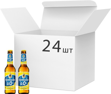 Упаковка пива Krombacher Radler светлое фильтрованное 0% 0.33 л x 24 шт