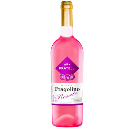 Вино Fratelli Fragolino рожеве напівсолодке 9-13% 0,75л