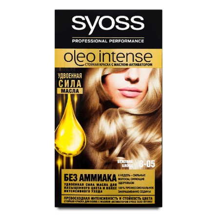 Фарба для волосся Syoss Oleo 8-05 «Натуральний блонд» slide 1